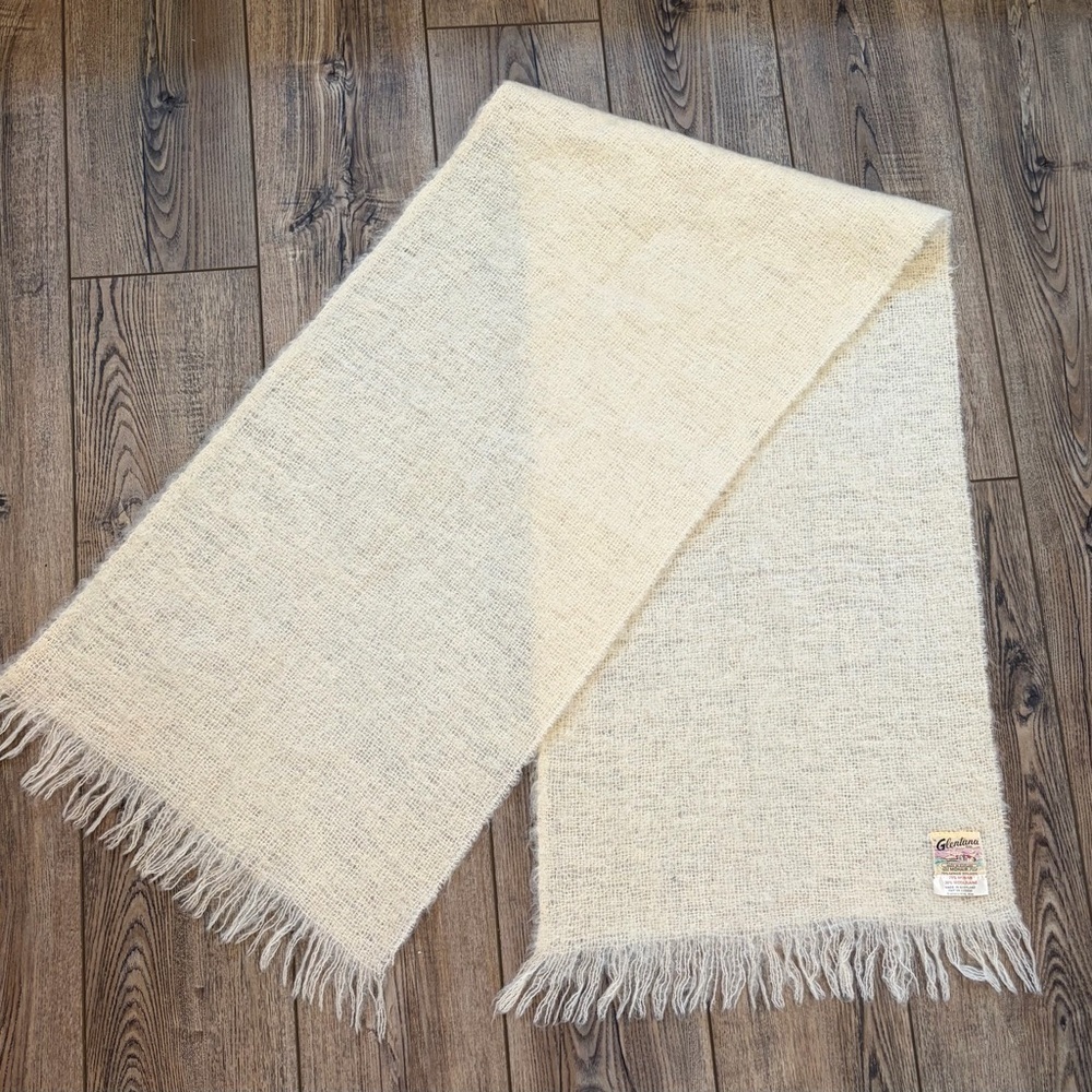 Vintage Glentana Mohair Wool Shawl Scarf Made in Scotland 70% Mohair 30% Wool